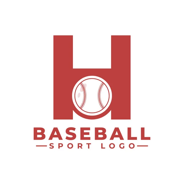 Lettera Con Design Del Logo Del Baseball Elementi Del Modello — Vettoriale Stock