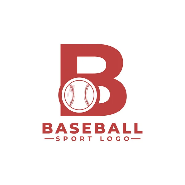 Letter Met Baseball Logo Design Vector Ontwerp Sjabloon Elementen Voor — Stockvector
