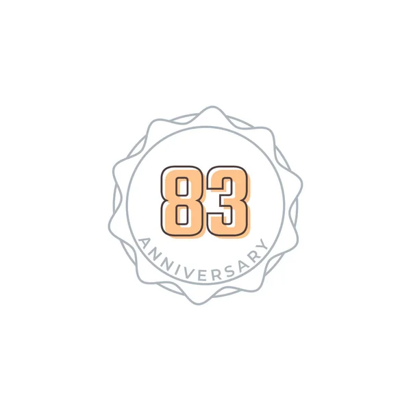 83周年庆祝病媒徽章 一周年快乐庆祝模板设计图解 — 图库矢量图片