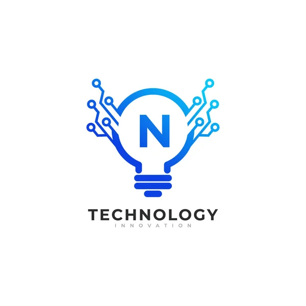 Letter Vnitřní Žárovka Technologie Inovace Logo Design Template Element — Stockový vektor