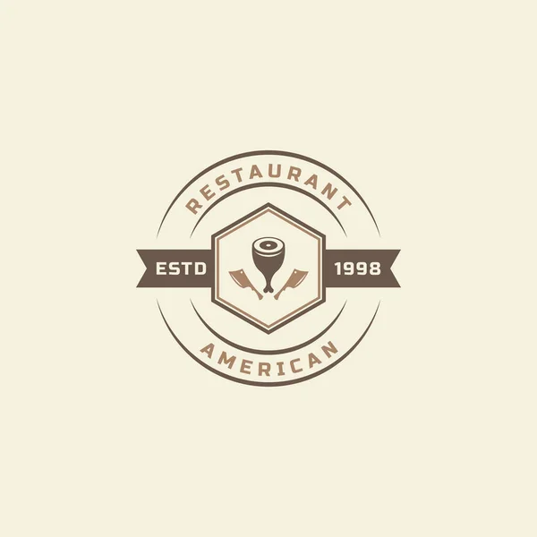 Vintage Retro Badge Restaurant Cafe Icons Fast Food Logo Design — Stock Vector