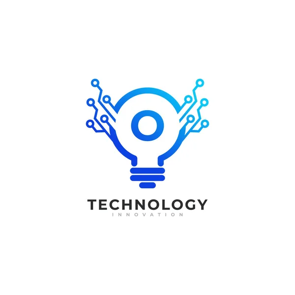 Lambanın Çindeki Harfi Ampul Teknolojisi Logo Tasarım Şablonu Elemanı — Stok Vektör