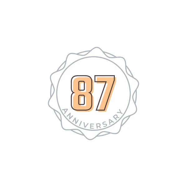 87周年記念ベクトルバッジ お祝いお祝いお祝いテンプレートデザインイラスト — ストックベクタ