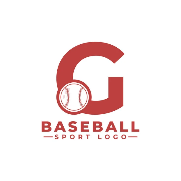 野球ロゴデザイン付きレターG スポーツチームや企業アイデンティティのためのベクトルデザインテンプレート要素 — ストックベクタ