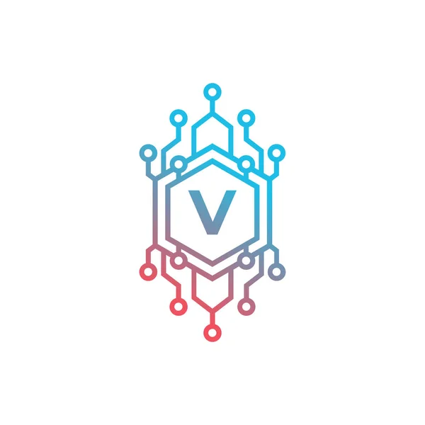 Teknologi Inledande Bokstav Logotypdesignmall — Stock vektor