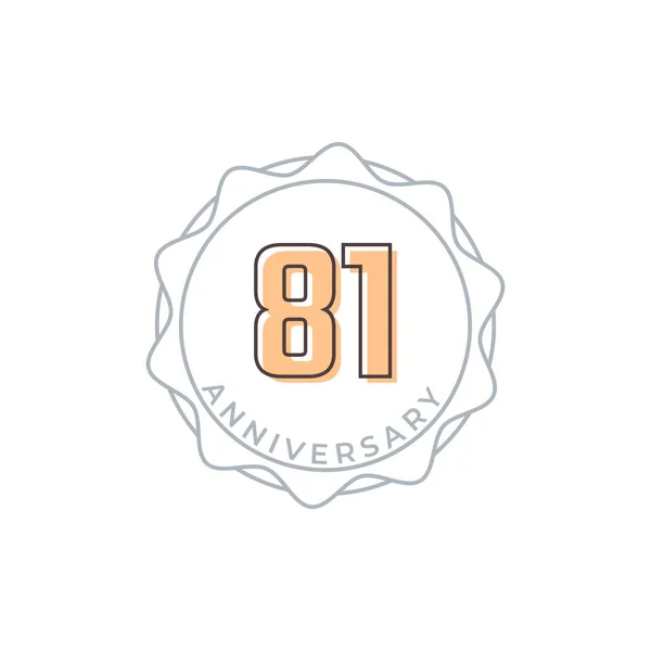 81周年記念ベクトルバッジ お祝いお祝いお祝いテンプレートデザインイラスト — ストックベクタ