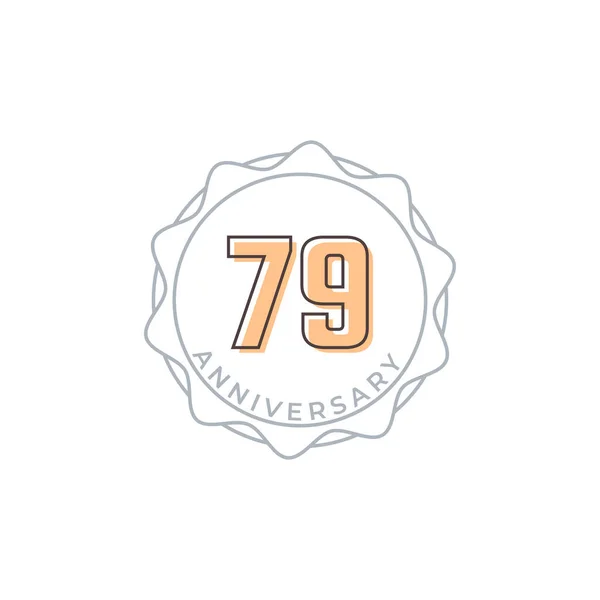 79周年記念ベクトルバッジ お祝いお祝いお祝いテンプレートデザインイラスト — ストックベクタ