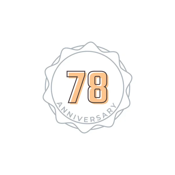 78周年記念ベクトルバッジ お祝いお祝いお祝いテンプレートデザインイラスト — ストックベクタ
