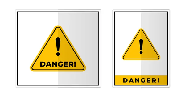 Gefahr Verkehrszeichen Etikett Symbol Icon Vector Illustration — Stockvektor