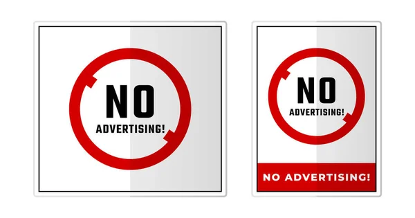 Keine Werbung Sign Label Symbol Icon Vector Illustration — Stockvektor