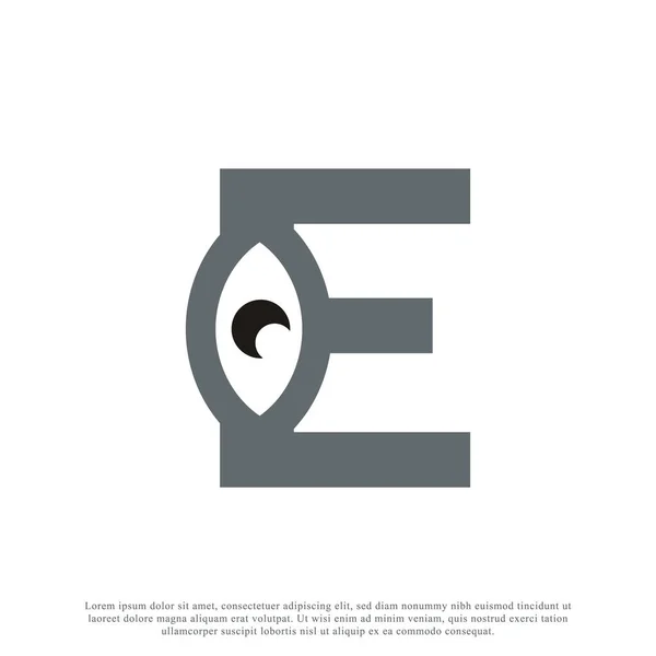 Letra Inicial Abstrato Com Design Logotipo Olho Ilustração Vetorial — Vetor de Stock