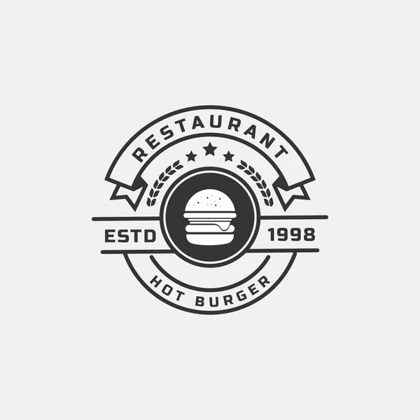 Vintage Retro Badge Fast Food Restaurant Label Design Element — Stock Vector