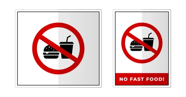 Kein Fast Food Sign Label Symbol Icon Vector Illustration — Stockvektor