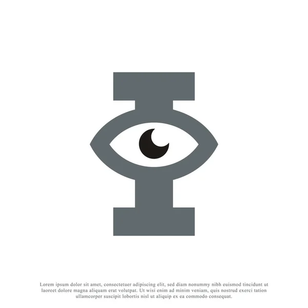 Abstract Carta Inicial Com Desenho Logotipo Olho Ilustração Vetorial — Vetor de Stock