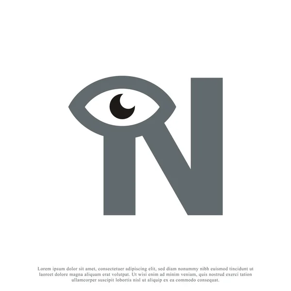 Abstract Letra Inicial Com Desenho Logotipo Olho Ilustração Vetorial — Vetor de Stock