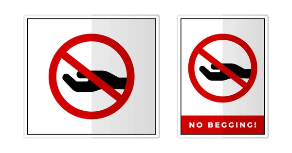 Kein Betteln Sign Label Symbol Icon Vector Illustration — Stockvektor