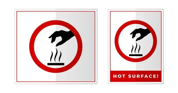 Superficie Calda Attenzione Segno Avvertimento Etichetta Simbolo Icona Vettoriale Illustrazione — Vettoriale Stock