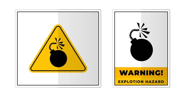 Señal Advertencia Bomba Símbolo Etiqueta Icono Vector Ilustración — Vector de stock