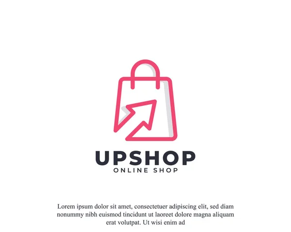 Shopping Bag Sales Mit Arrow Increase Logo Mit Geometrischer Form — Stockvektor