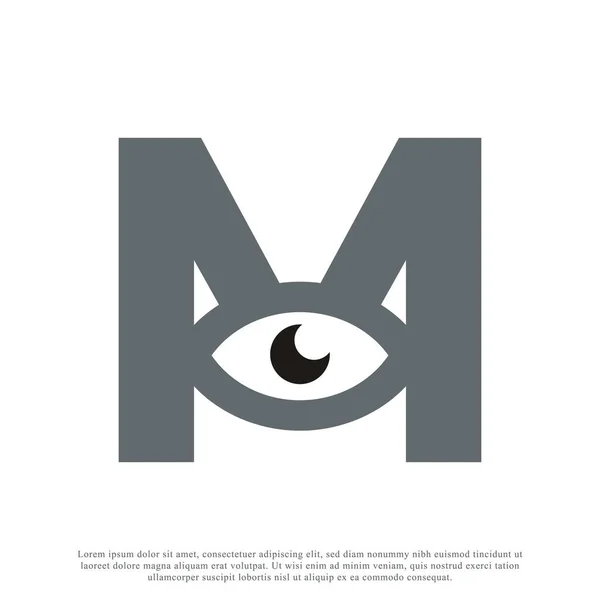Letra Inicial Abstrato Com Desenho Logotipo Olho Ilustração Vetorial — Vetor de Stock