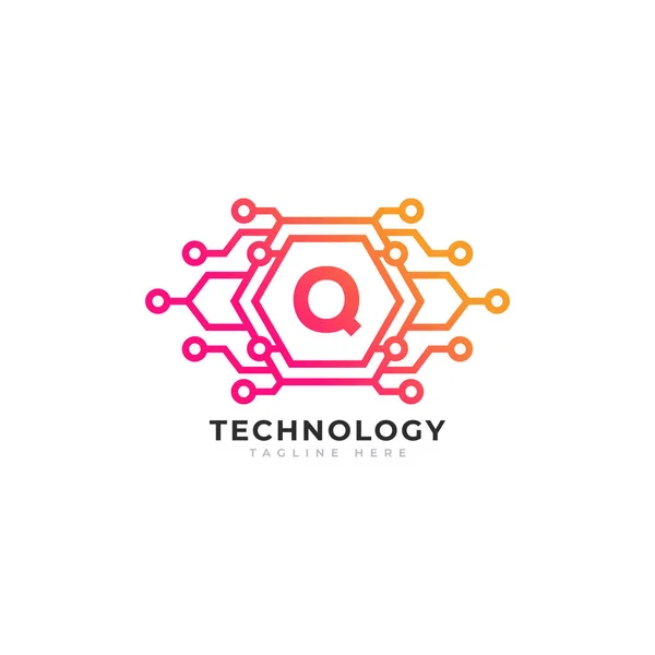 Технология Начальное Письмо Логотип Дизайн Элемент Шаблона — стоковый вектор