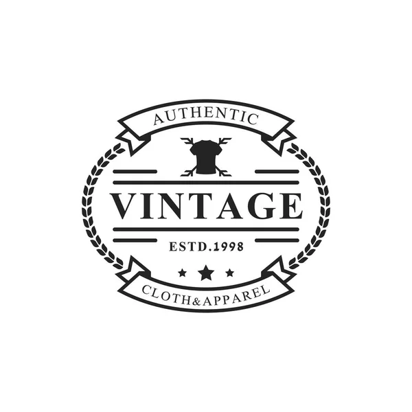 Vintage Retro Badge Clothing Apparel Logo Emblem Design Inspiration — 스톡 벡터