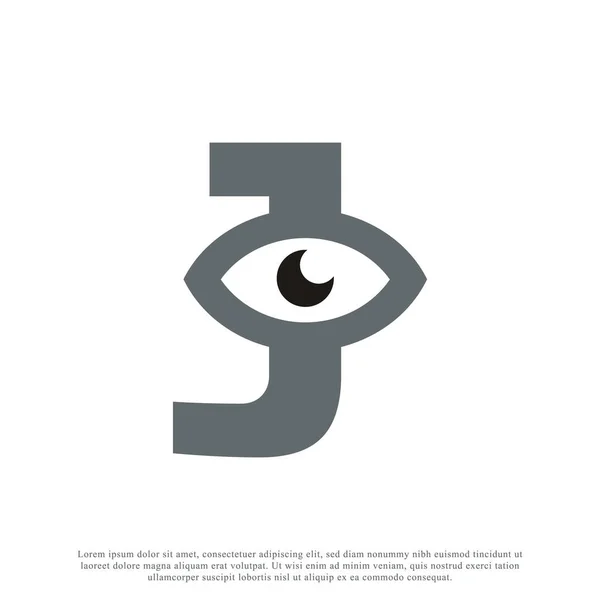 Abstraktes Anfangsbuchstaben Mit Eye Logo Design Vektorillustration — Stockvektor