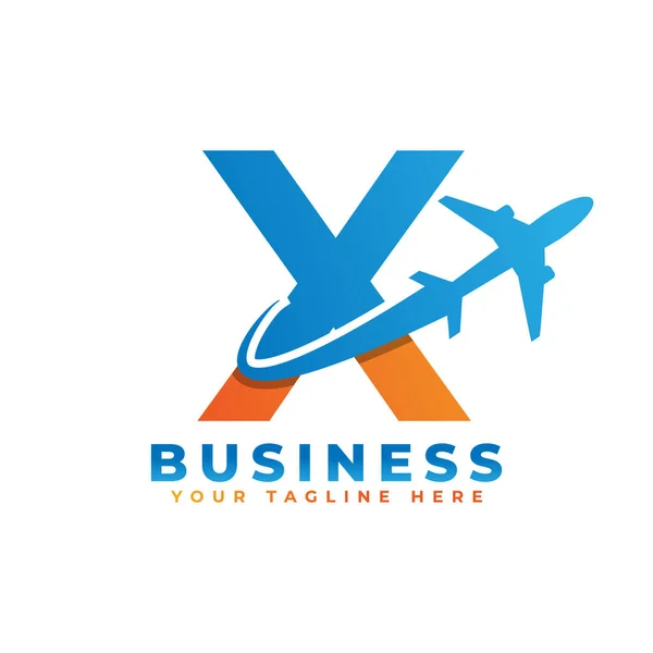 Carta Com Design Logotipo Avião Adequado Para Turismo Viagens Iniciar —  Vetores de Stock