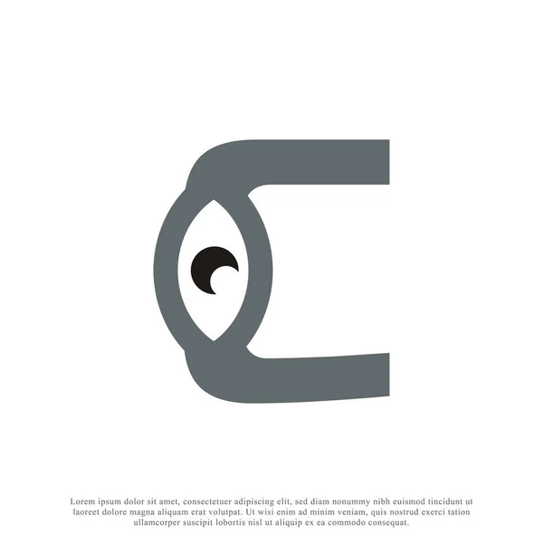 Letra Inicial Abstrato Com Desenho Logotipo Olho Ilustração Vetorial — Vetor de Stock