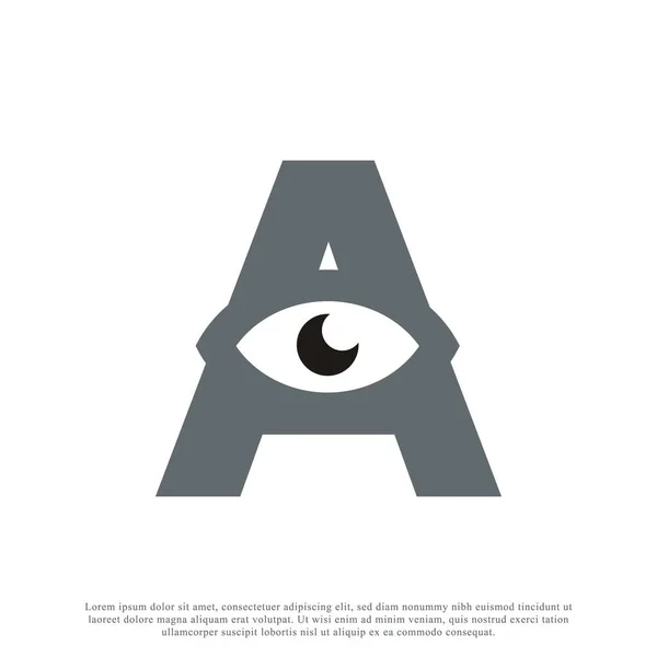 Abstract Carta Inicial Com Design Logotipo Olho Ilustração Vetorial — Vetor de Stock