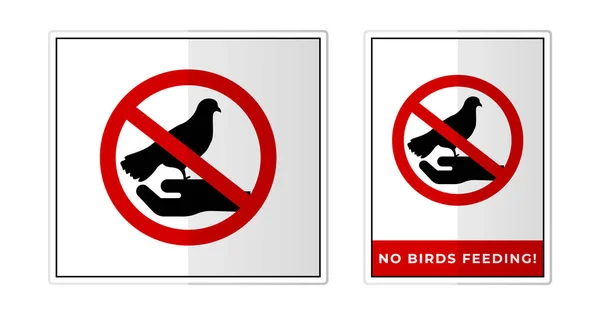 Немає Годування Птахів Знак Етикетка Символ Піктограма Векторні Ілюстрації — стоковий вектор