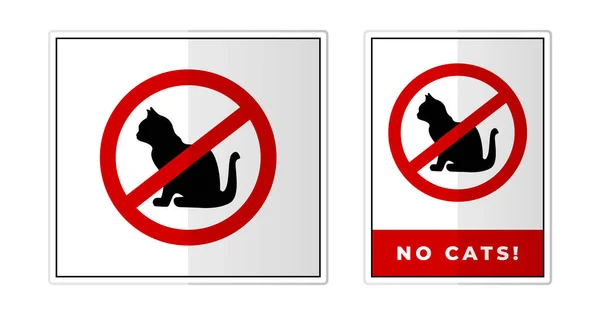 Keine Katzen Sign Label Symbol Icon Vector Illustration — Stockvektor