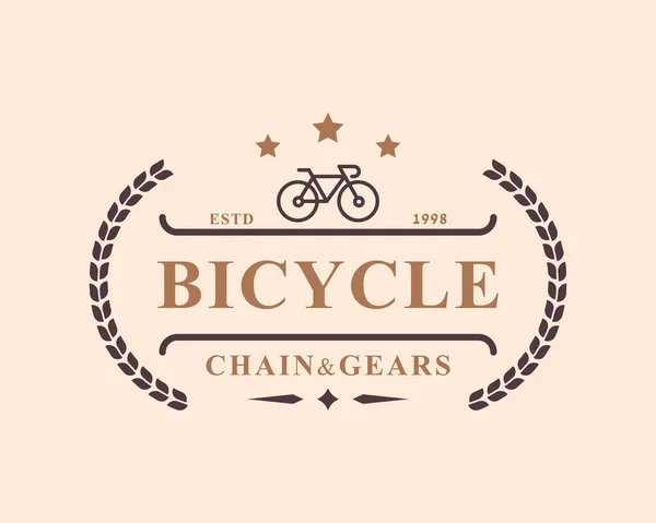 Insigne Rétro Vintage Pour Réparation Les Services Bicyclette Boutique Logo — Image vectorielle