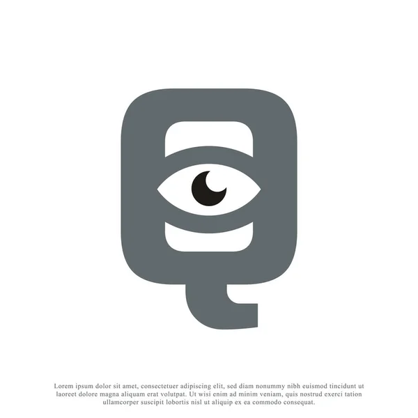 Resumo Carta Inicial Com Design Logotipo Olho Ilustração Vetorial — Vetor de Stock