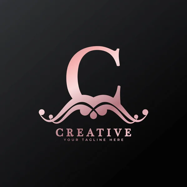 Logotipo Lujo Inicial Carta Para Restaurante Royalty Boutique Café Hotel — Vector de stock