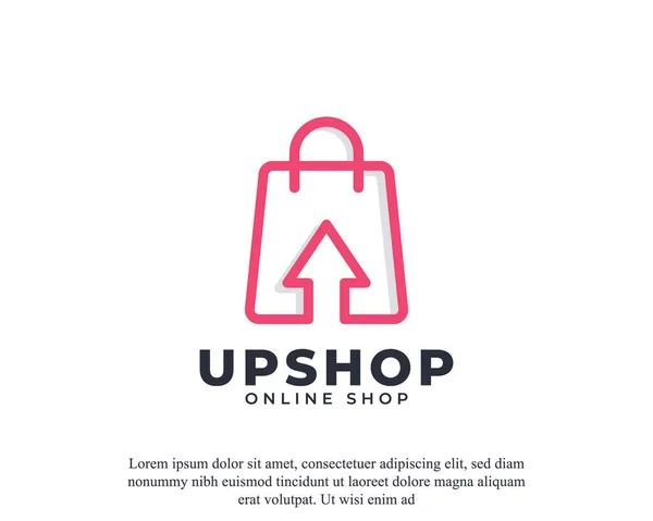 Shopping Bag Sales Mit Arrow Increase Logo Mit Geometrischer Form — Stockvektor