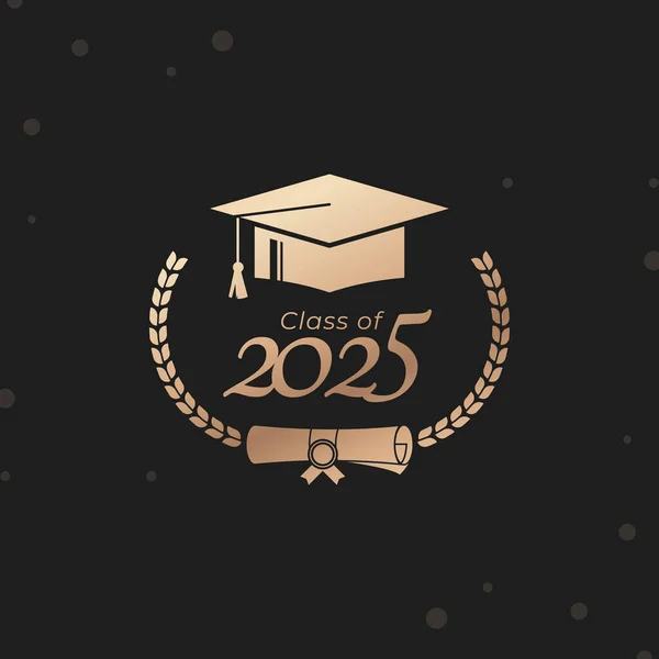 Classe 2025 Ano Graduação Decorar Parabéns Com Grinalda Laurel Para —  Vetores de Stock