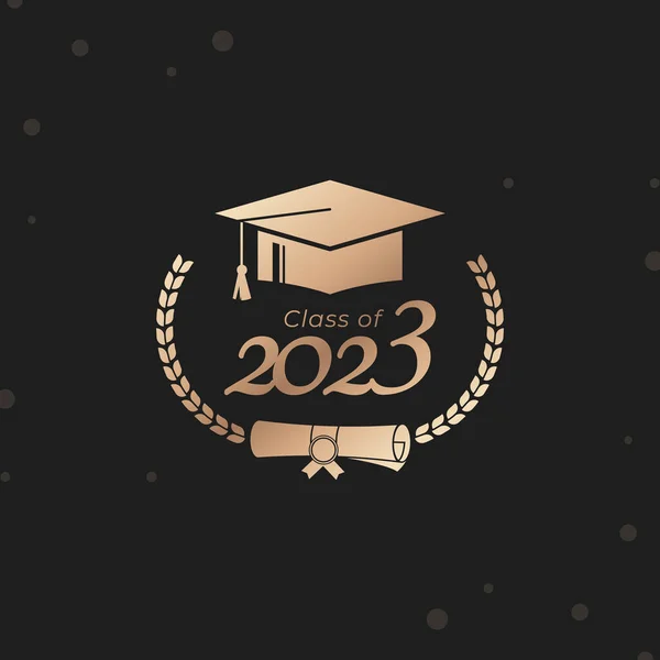 Classe 2023 Ano Graduação Decorar Parabéns Com Grinalda Laurel Para —  Vetores de Stock