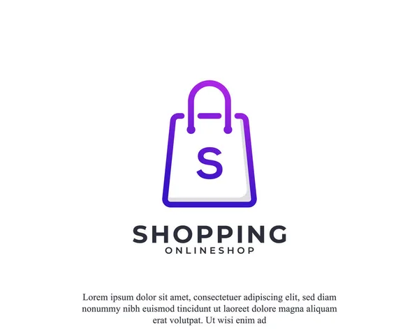 Shop Bag Vector Logo Design Sablon Elem — Stock Vector
