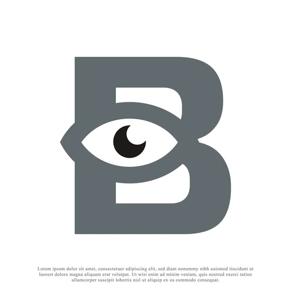 Abstract Letra Inicial Com Design Logotipo Olho Ilustração Vetorial — Vetor de Stock