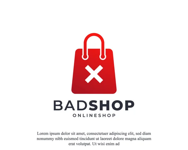 Bad Shop Ikone Falsch Shop Logo Icon Design Template Element — Stockvektor