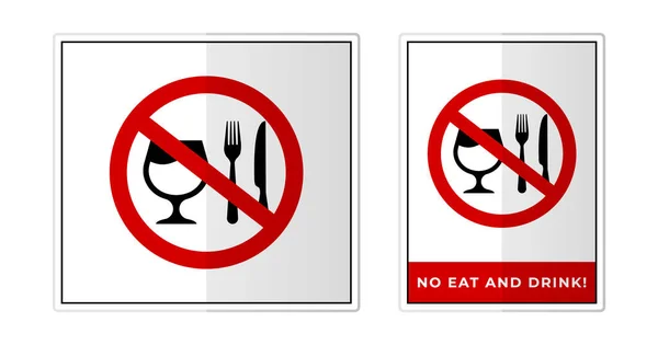 Kein Essen Und Trinken Sign Label Symbol Icon Vector Illustration — Stockvektor