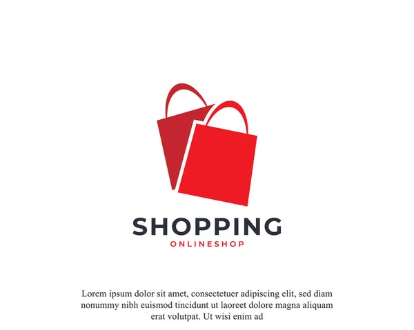 Einkaufstüten Symbol Geometrische Form Mit Buntem Logo Geeignet Für Online — Stockvektor