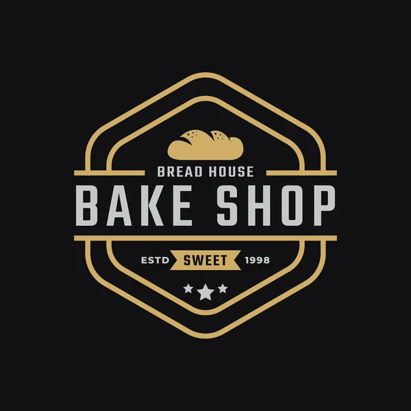 Κλασική Vintage Retro Label Badge Emblem Ψωμί Αρτοποιίας Bake Shop — Διανυσματικό Αρχείο