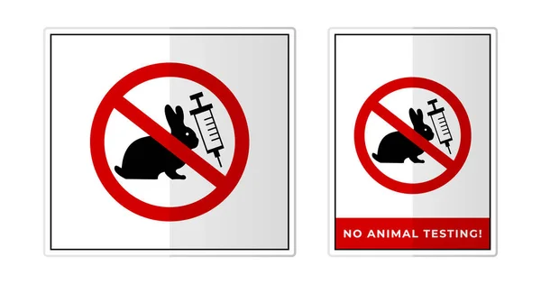 動物実験なしサインラベルシンボルアイコンベクトルイラスト — ストックベクタ