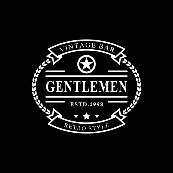 Vintage Retro Badge Gentlemen Cloth Apparel Logo Design Symbol — 스톡 벡터