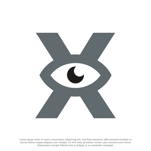 Letra Inicial Abstrato Com Design Logotipo Olho Ilustração Vetorial — Vetor de Stock