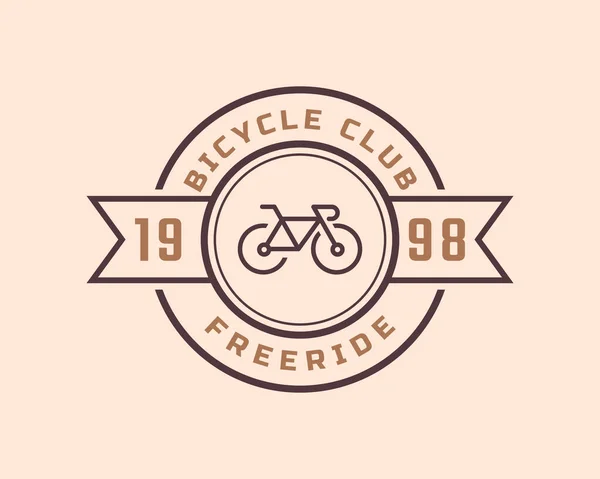 Emblema Vintage Emblema Bicicleta Reparação Serviços Loja Logo Estilo Retro — Vetor de Stock