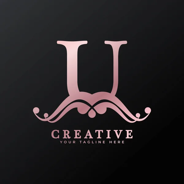 Lyx Logo Initial Brev För Restaurang Royalty Boutique Cafe Hotel — Stock vektor