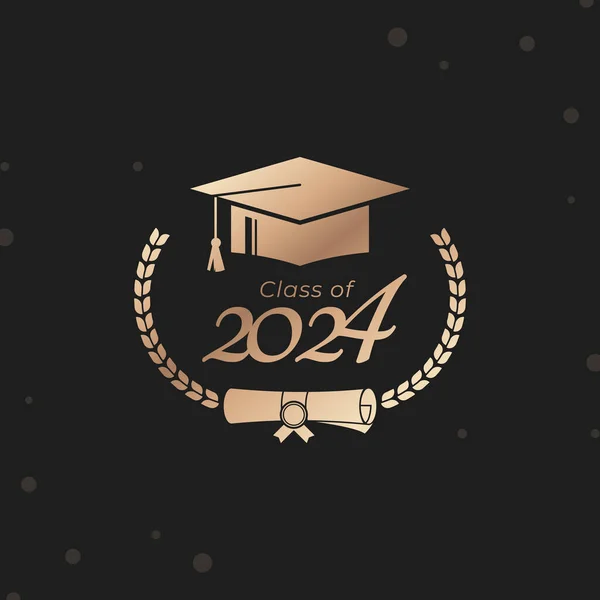 Classe 2024 Ano Graduação Decorar Parabéns Com Grinalda Laurel Para —  Vetores de Stock